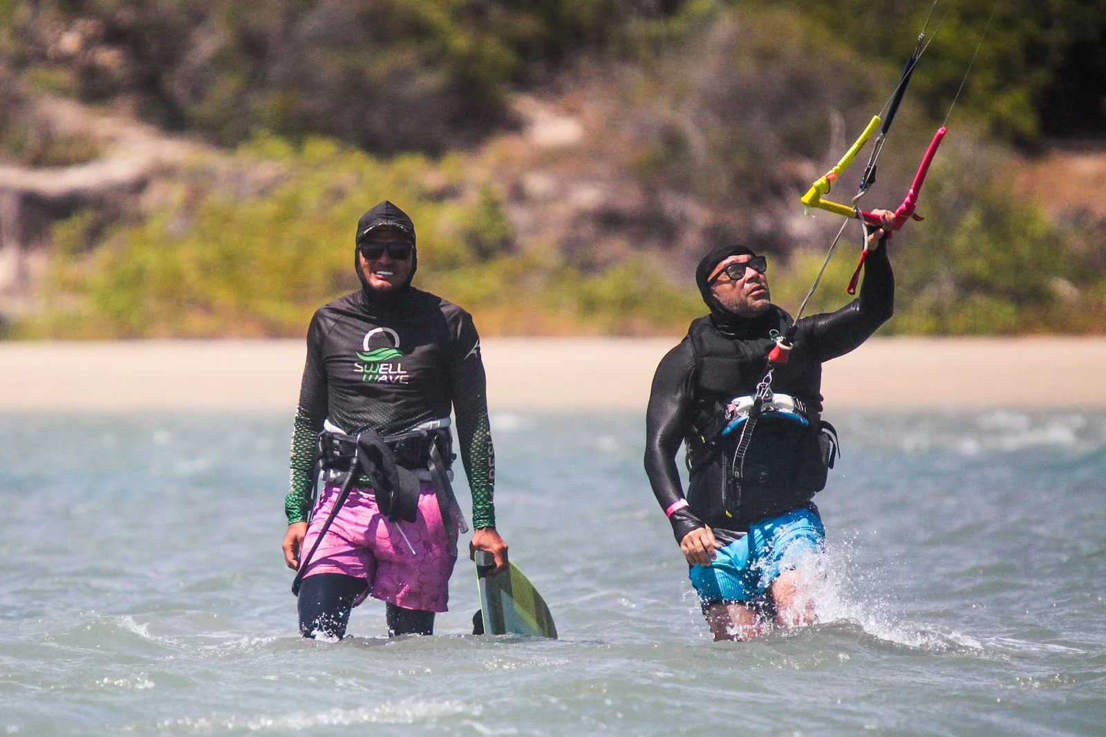 Raul durante uma sessão de kitesurf